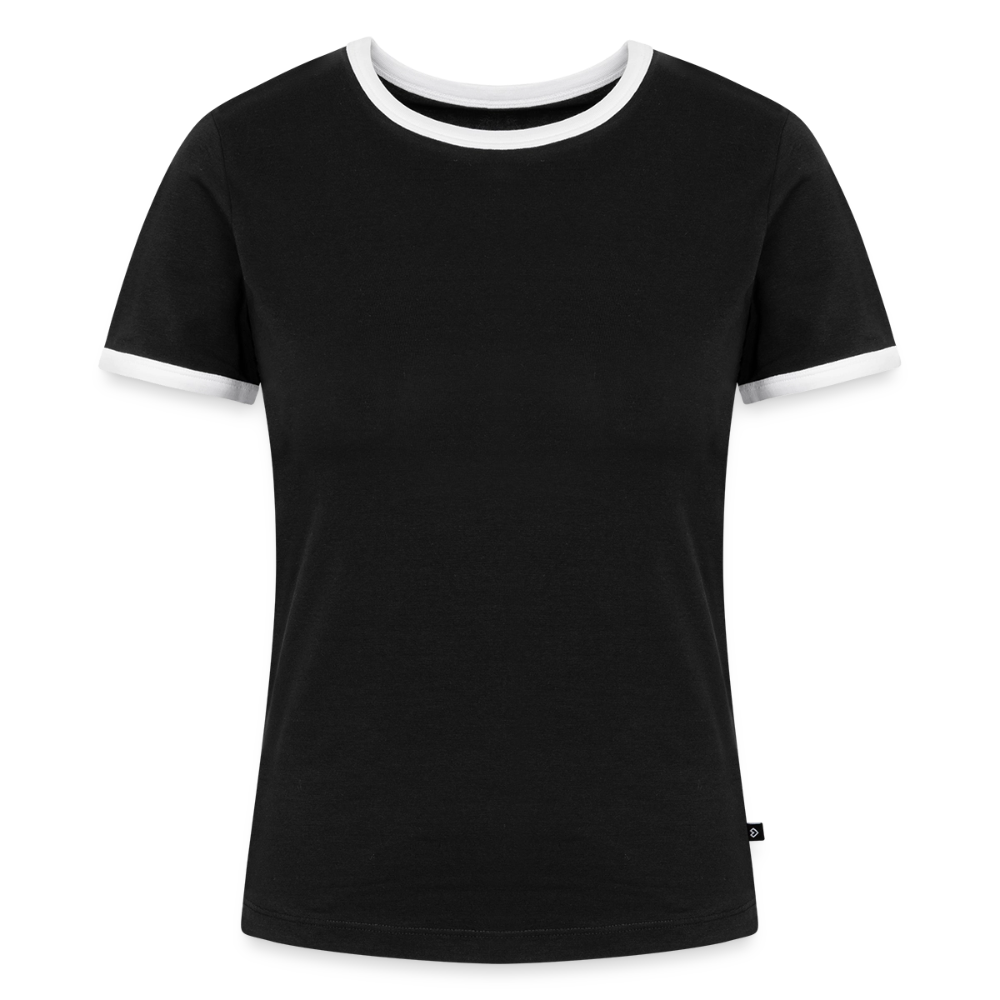 Frauen Kontrast-T-Shirt - personalisierbare Vorder- und Rückseite - Schwarz/Weiß