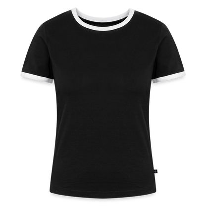 Frauen Kontrast-T-Shirt - personalisierbare Vorder- und Rückseite - Schwarz/Weiß