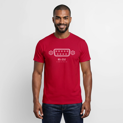 "RS-232, D-Sub 9-polig" Motiv-T-Shirt für Männer, Farbe Rot