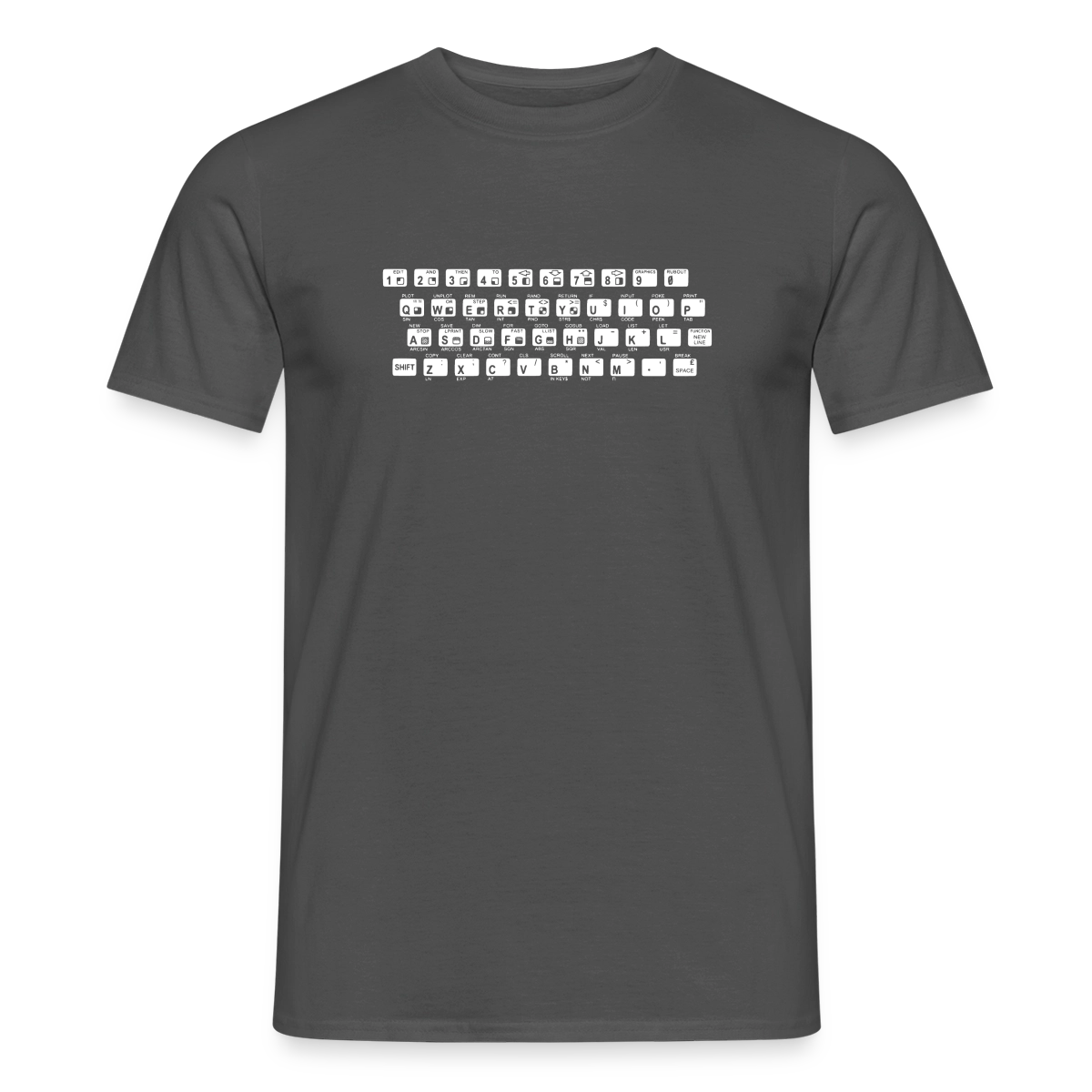 48K ZX Spectrum Motiv-T-Shirt für Männer, Farbe Anthrazit