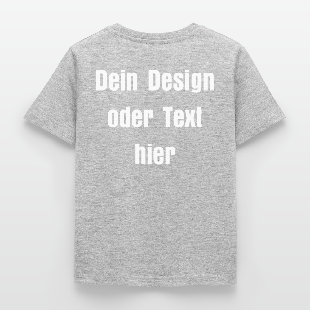 Kinder T-Shirt - personalisierbare Vorder- und Rückseite - Grau meliert