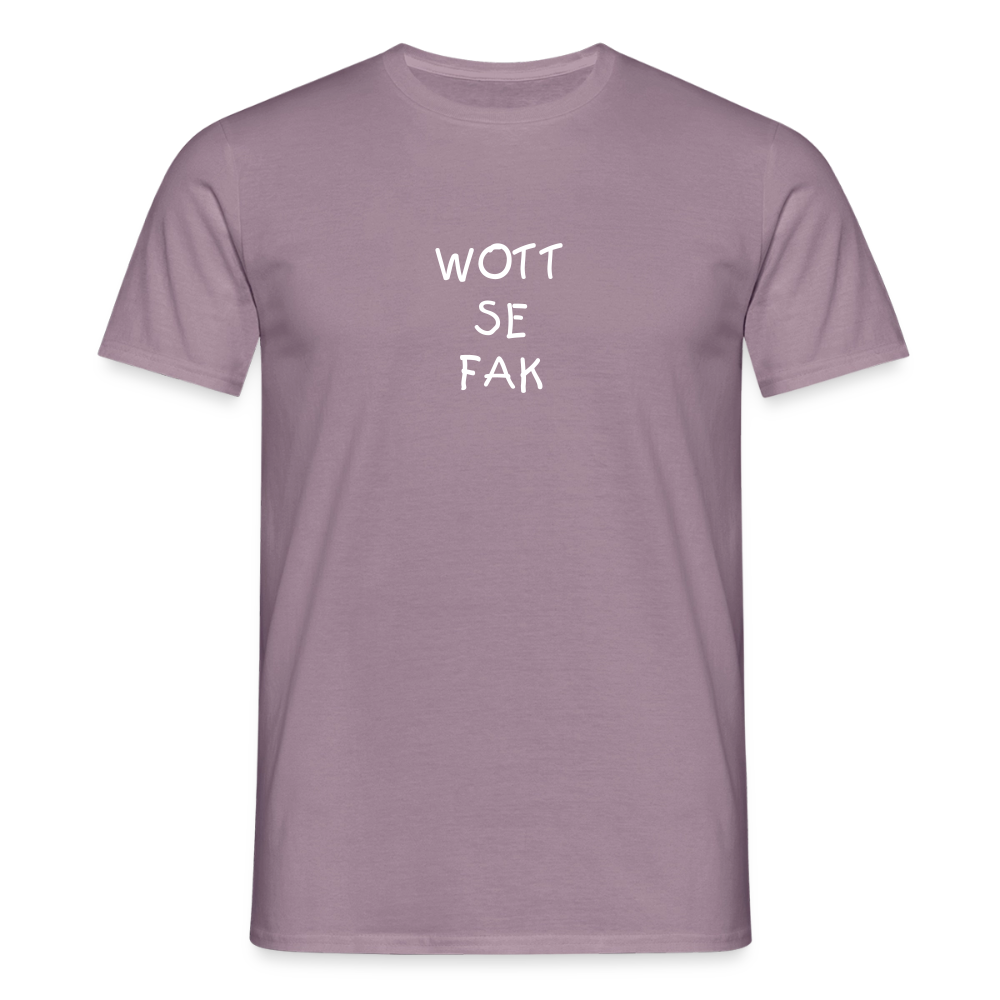 "WOTT SE FAK" Motiv-T-Shirt für Männer - Lilagrau 