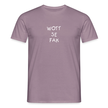 "WOTT SE FAK" Motiv-T-Shirt für Männer - Lilagrau 