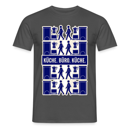 Küche. Büro. Küche. Motiv-T-Shirt für Männer, Farbe Anthrazit