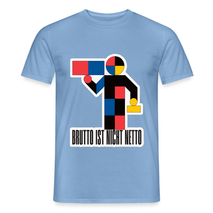 "Brutto ist nicht Netto. Bauhaus-Motiv" Motiv-T-Shirt für Männer, Farbe Carolina Blue