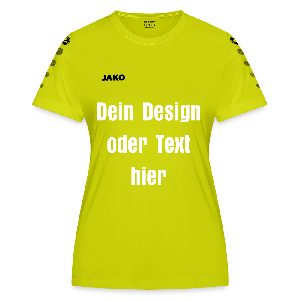 JAKO Frauen Trikot Team - personalisierbare Vorder- und Rückseite - Limettengrün