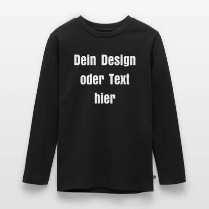 Teenager Premium Langarmshirt - personalisierbare Vorder- und Rückseite - Schwarz