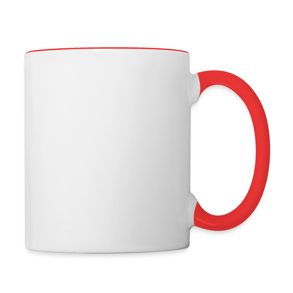 Keramiktasse zweifarbig 325ml - personalisierbar - Weiß/Rot
