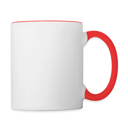 Keramiktasse zweifarbig 325ml - personalisierbar - Weiß/Rot