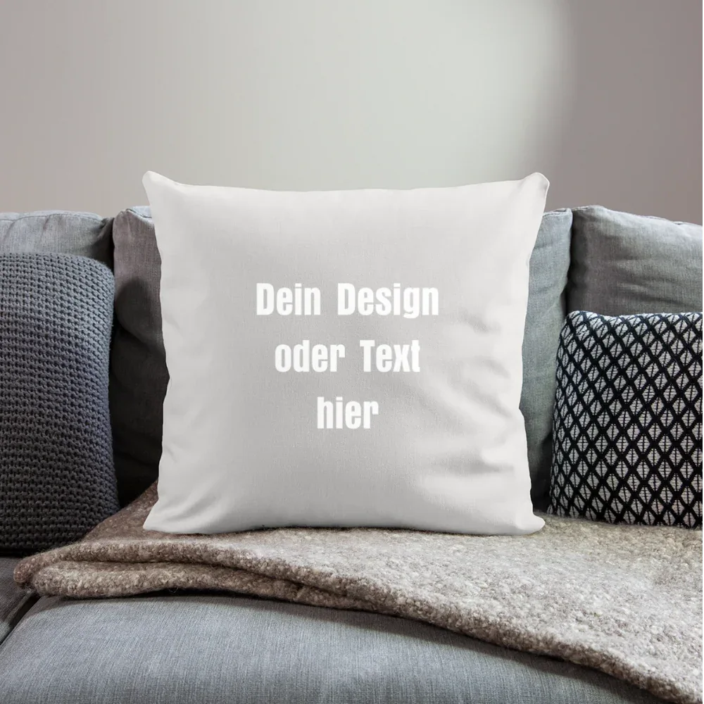 Sofakissen mit Füllung 44 x 44 cm - personalisierbar - Naturweiß 