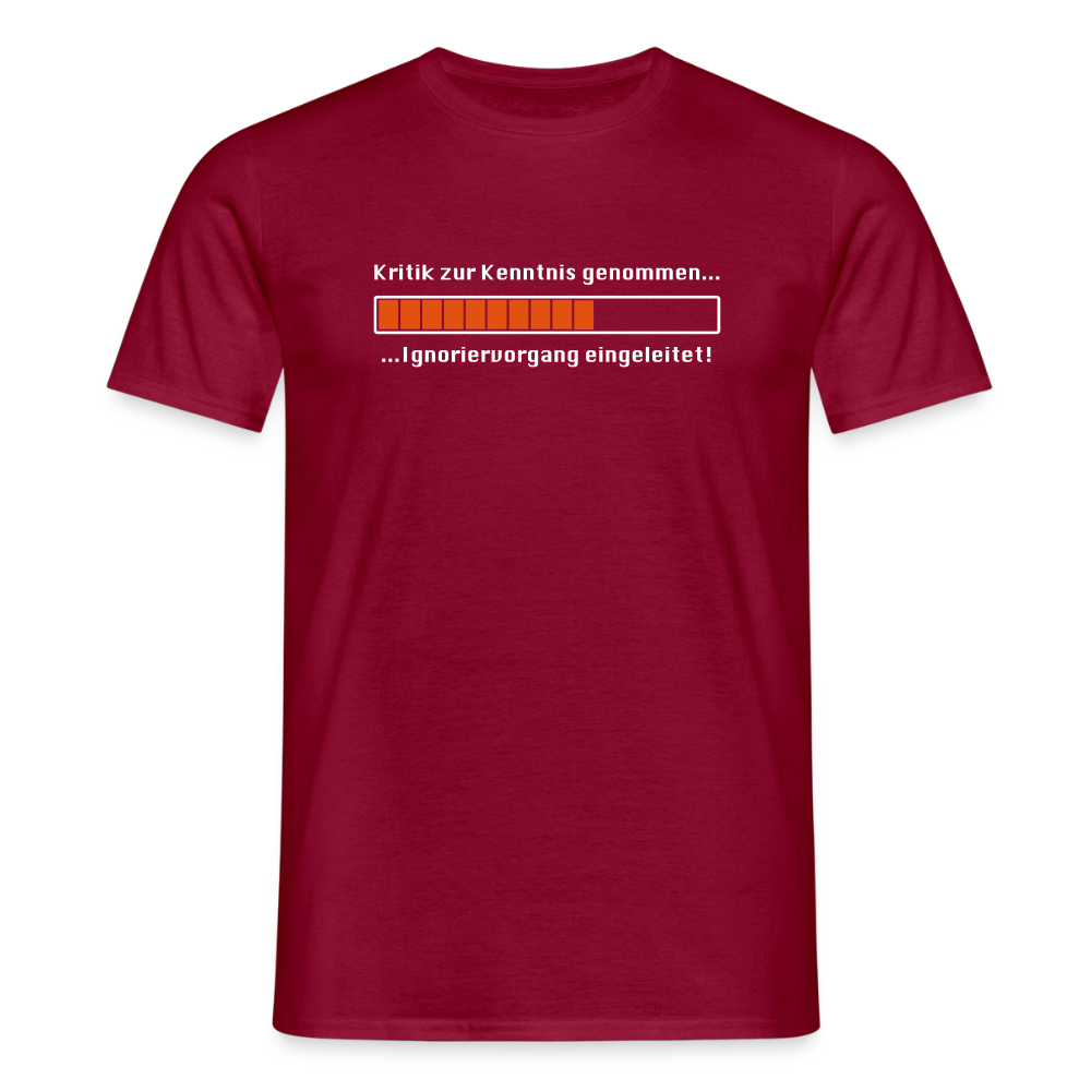 "Kritik" Motiv-T-Shirt für Männer - Ziegelrot