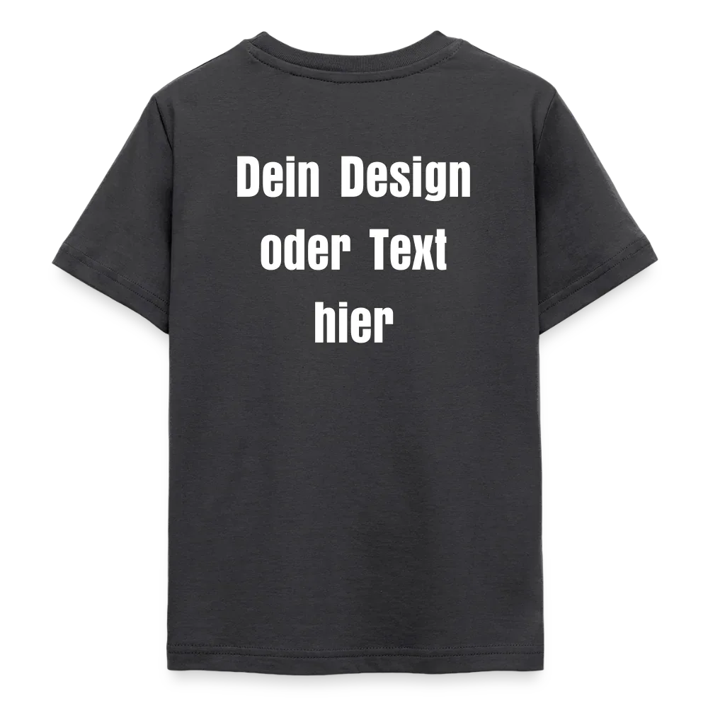 Teenager T-Shirt - personalisierbare Vorder- und Rückseite - Dunkelgrau
