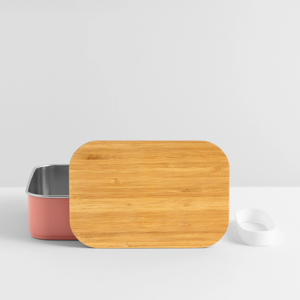 Lunch Box mit Bambusdeckel - personalisierbar - Hellrosa