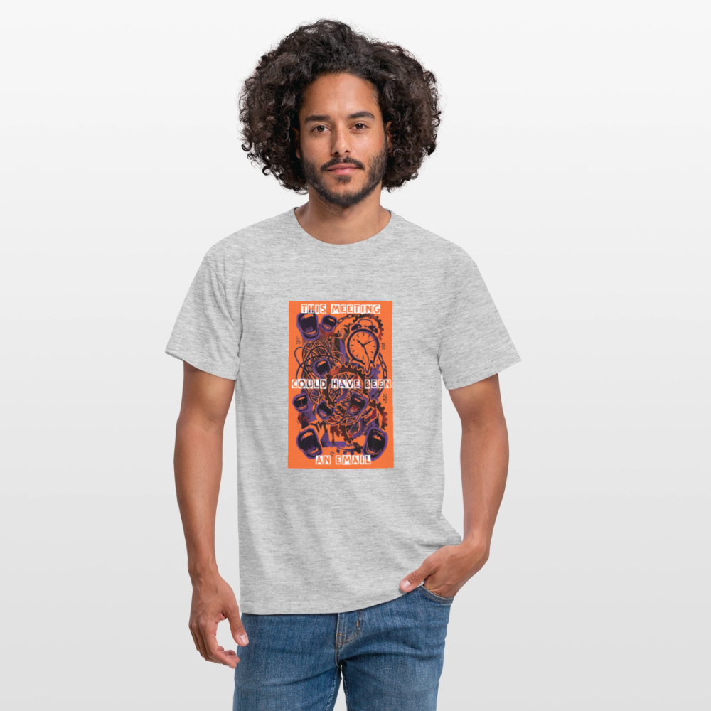 "Meeting Email" Motiv-T-Shirt für Männer - Grau meliert