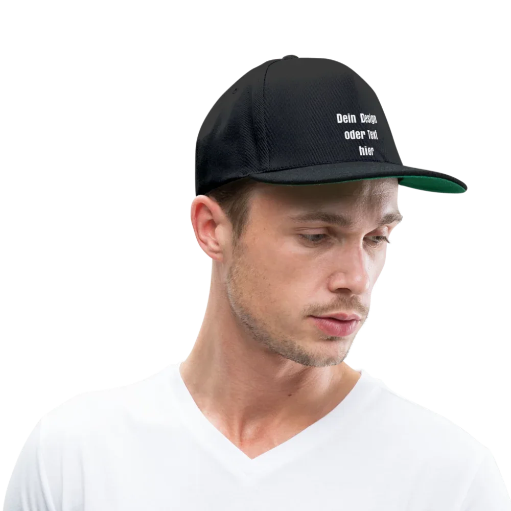 Snapback Cap - personalisierbar - Schwarz/Schwarz