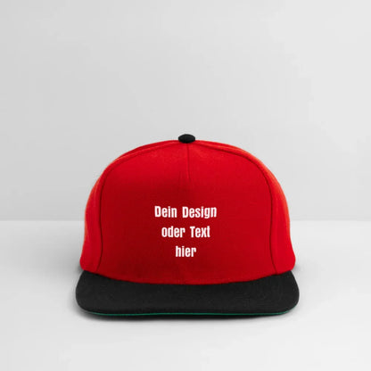 Snapback Cap - personalisierbar - Rot/Schwarz