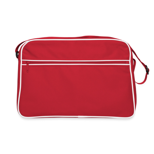 Retro Tasche mit Reißverschluss - personalisierbar - Rot/Weiß