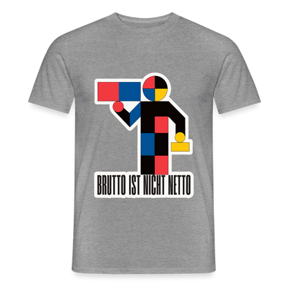 "Brutto ist nicht Netto. Bauhaus-Motiv" Motiv-T-Shirt für Männer, Farbe Graphit meliert
