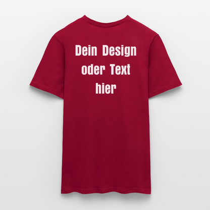 Männer T-Shirt - personalisierbare Vorder- und Rückseite - Ziegelrot