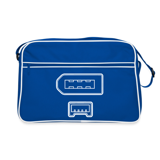 "IEEE 1394" Motiv-Retro-Tasche, Farbe Blau/Weiß