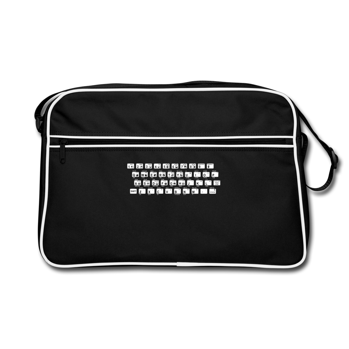 48K ZX Spectrum Motiv-Retro-Tasche, Farbe Schwarz/Weiß