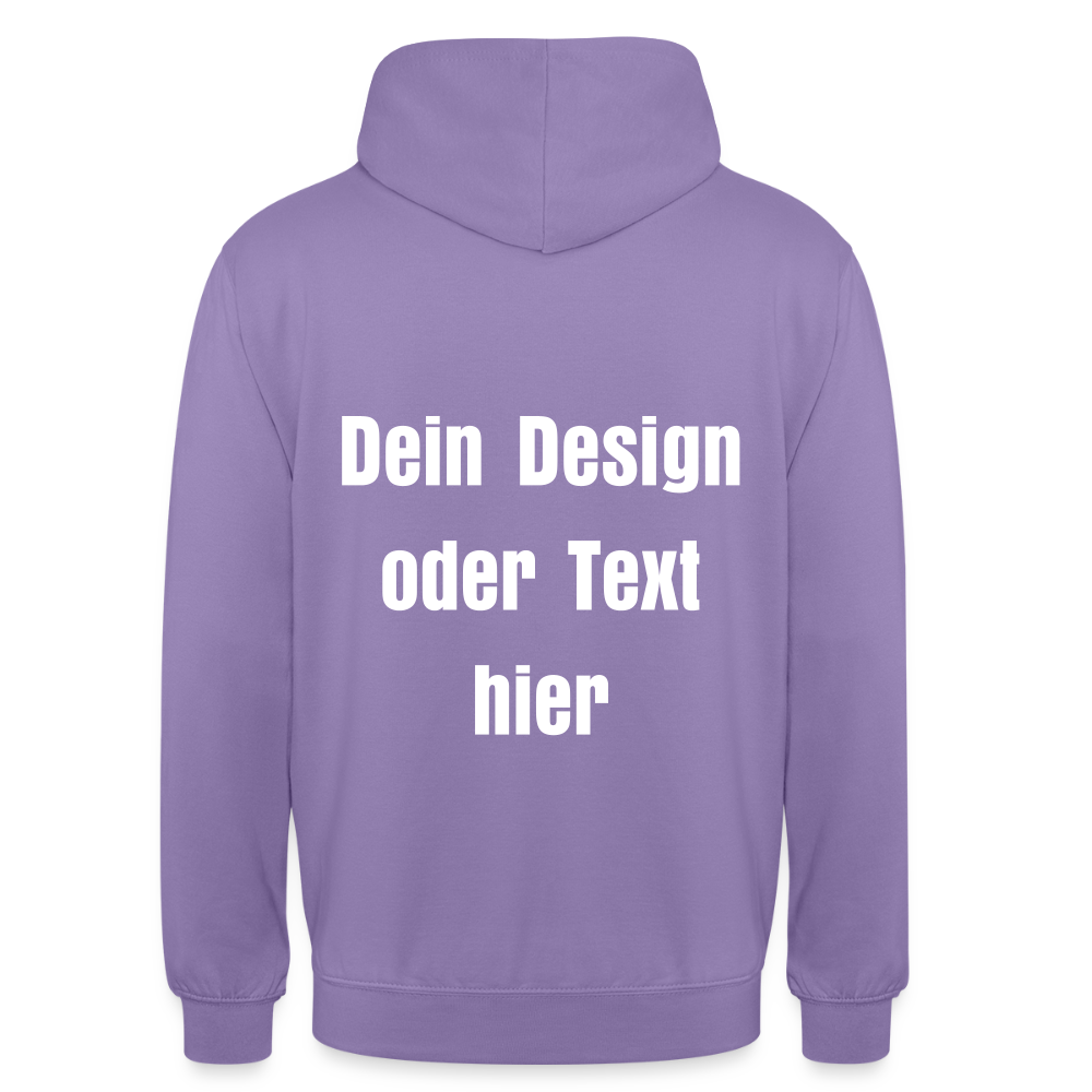 Unisex Hoodie - personalisierbare Vorder- und Rückseite - Lavendel