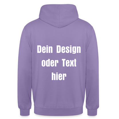 Unisex Hoodie - personalisierbare Vorder- und Rückseite - Lavendel
