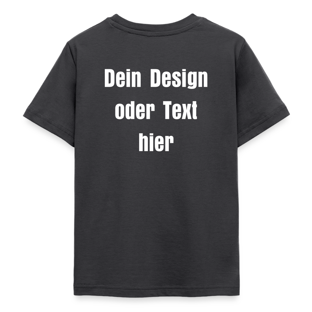 Teenager T-Shirt - personalisierbare Vorder- und Rückseite - Dunkelgrau