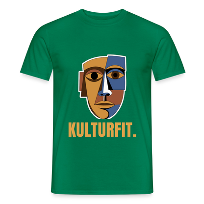 Kulturfit. Kubismus-Motiv Motiv-T-Shirt für Männer, Farbe Kelly Green