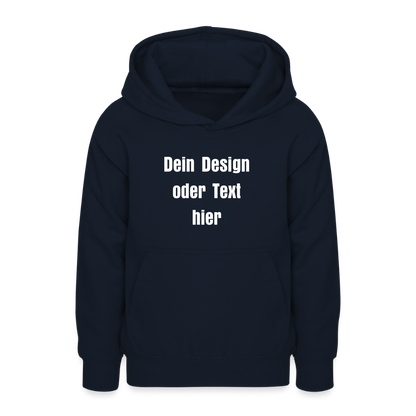 Teenager Hoodie - personalisierbare Vorder- und Rückseite - Navy