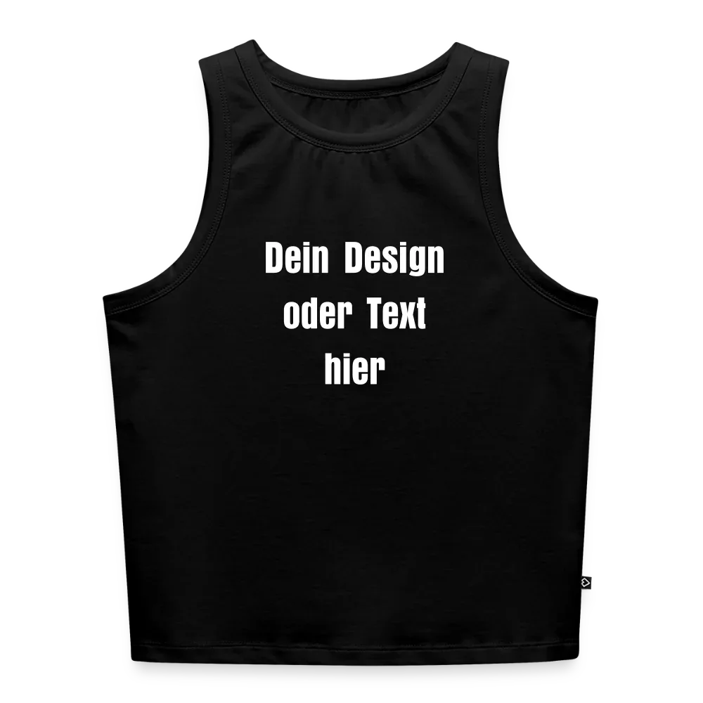 Frauen Cropped Tank Top - personalisierbar - Schwarz
