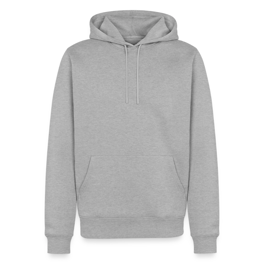 Männer Premium Hoodie - personalisierbare Vorder- und Rückseite - Grau meliert
