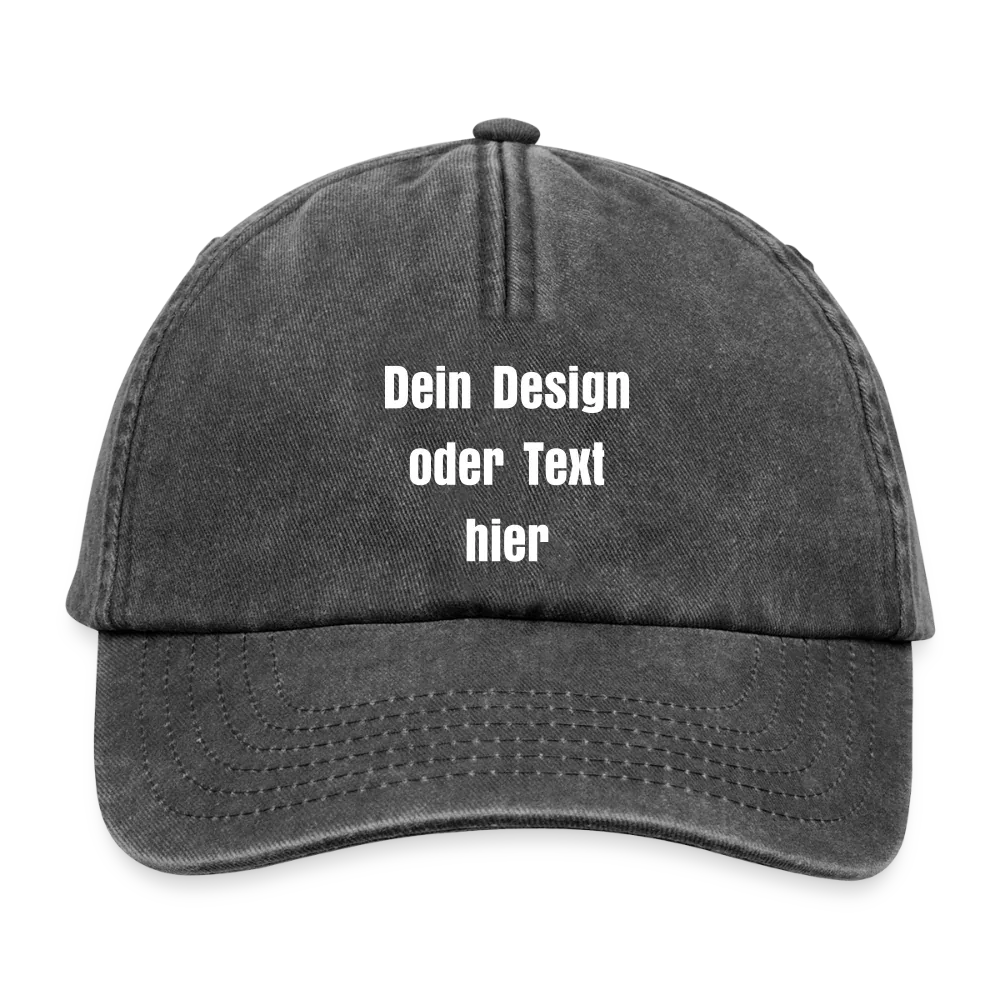 Relaxed Vintage Cap - personalisierbar - Vintage Schwarz