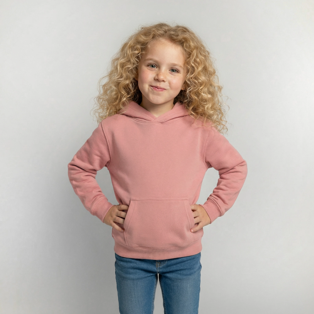 Kinder Hoodie - personalisierbare Vorder- und Rückseite - Altrosa