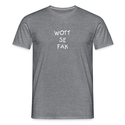 "WOTT SE FAK" Motiv-T-Shirt für Männer - Graphit meliert