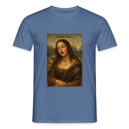 "Moan Lisa" Männer T-Shirt - Taubenblau 