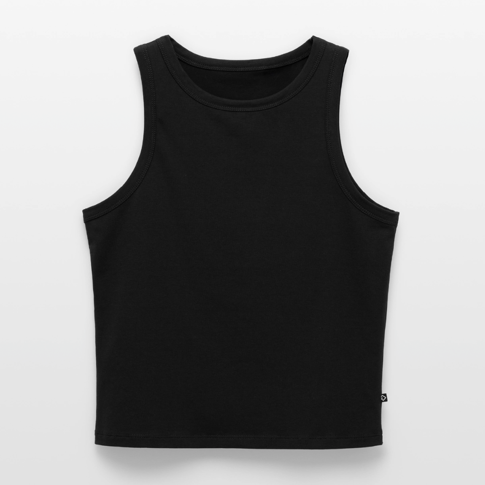 Frauen Cropped Tank Top - personalisierbar - Schwarz