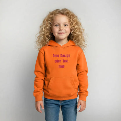 Kinder Hoodie - personalisierbare Vorder- und Rückseite - Orange