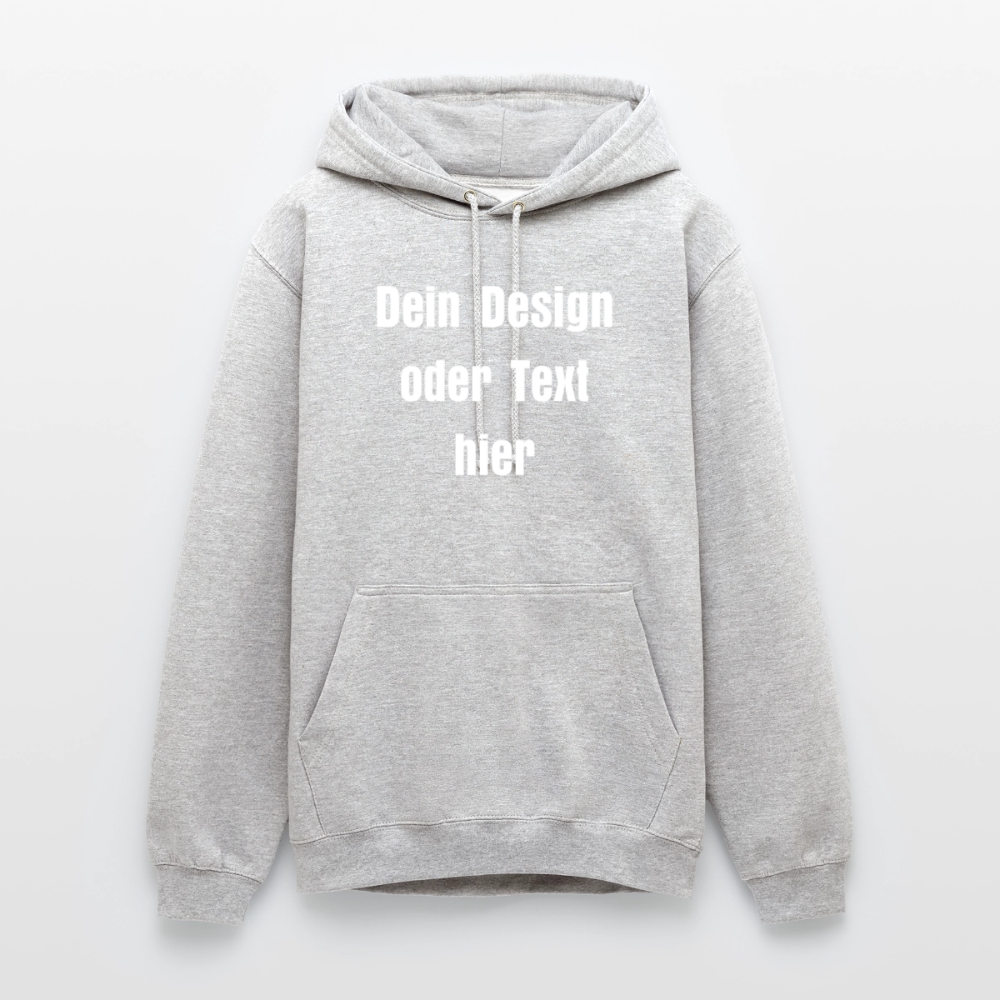 Unisex Hoodie - personalisierbare Vorder- und Rückseite - Hellgrau meliert