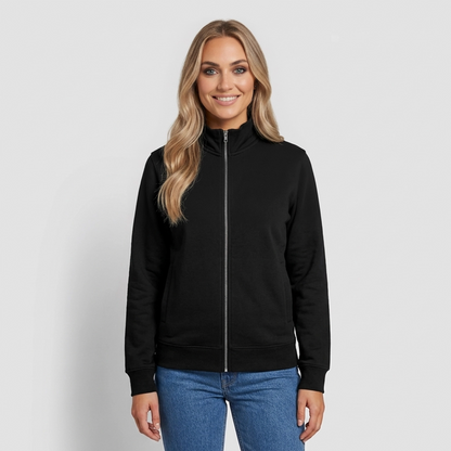 Pullover mit Zip-Kragen für Sie und Ihn (Unisex) - personalisierbare Vorder- und Rückseite - Schwarz