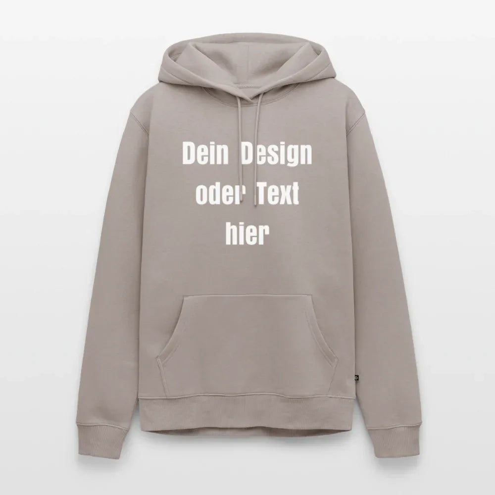 Männer Premium Hoodie - personalisierbare Vorder- und Rückseite - Taupe