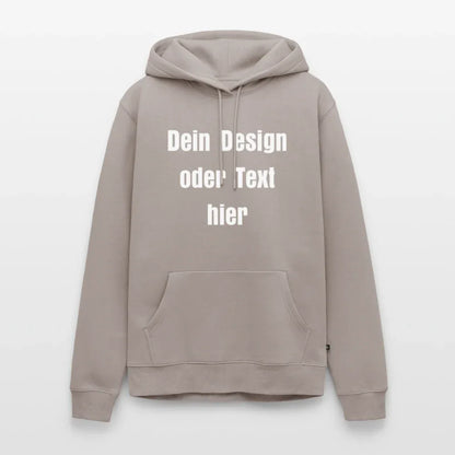 Männer Premium Hoodie - personalisierbare Vorder- und Rückseite - Taupe