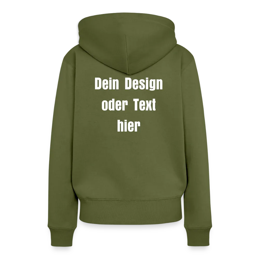 Frauen Premium Hoodie - personalisierbare Vorder- und Rückseite - Khaki
