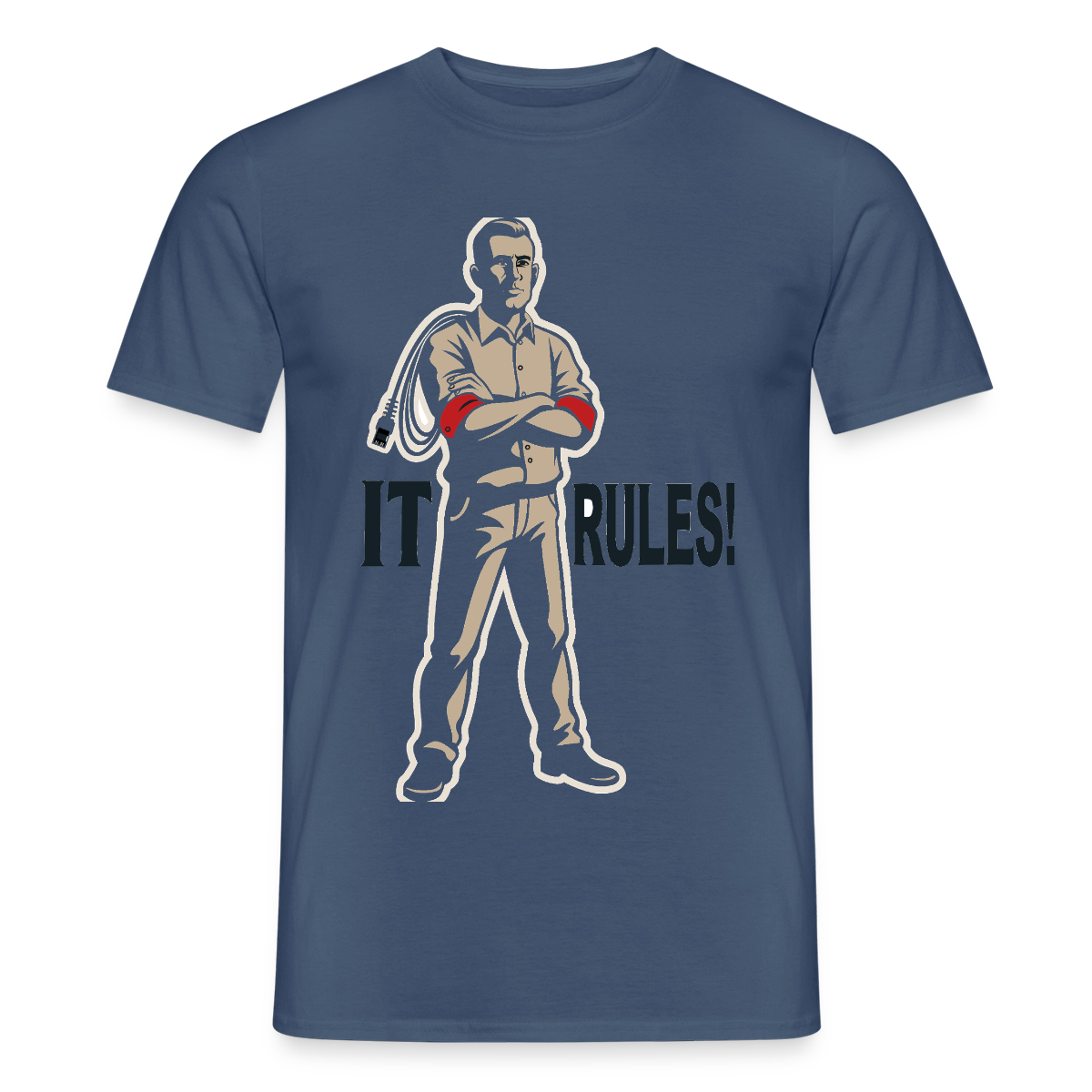 IT rules! Motiv-T-Shirt für Männer, Farbe Dunkles Denimblau