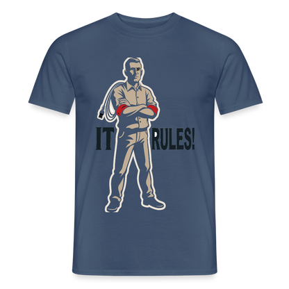 IT rules! Motiv-T-Shirt für Männer, Farbe Dunkles Denimblau