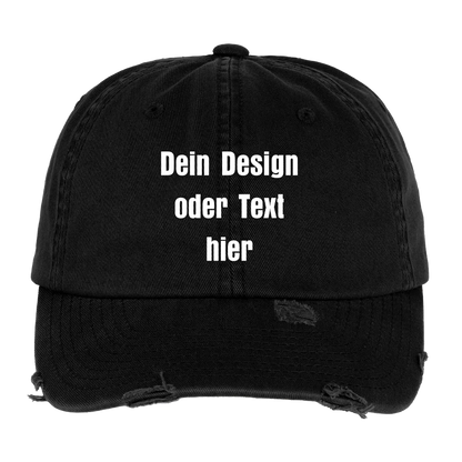 Low Profile Destroyed Cap - personalisierbar - Schwarz