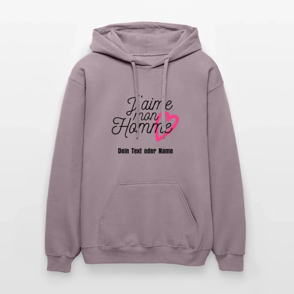 Kuschel-Hoodie "Valentine" für Frauen – personalisierbar & weich - Lilagrau 