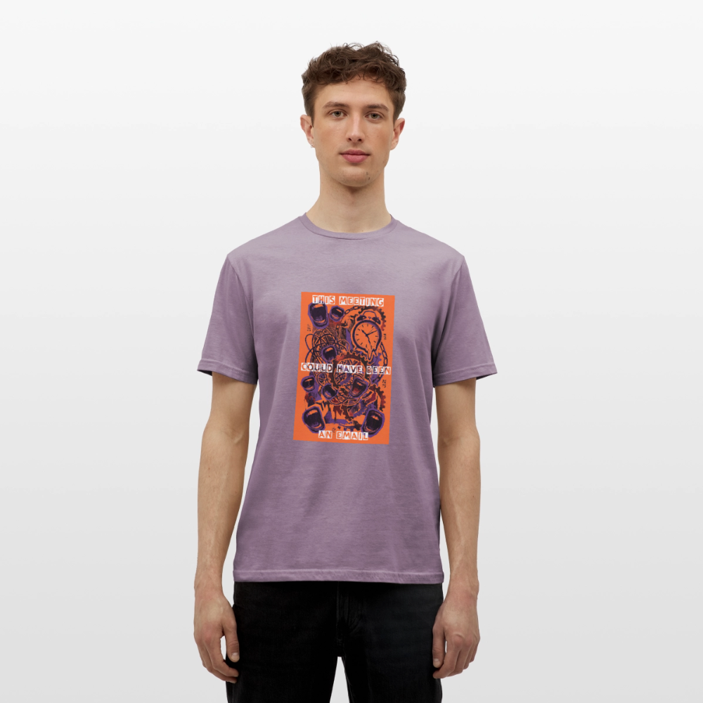 "Meeting Email" Motiv-T-Shirt für Männer - Lilagrau 