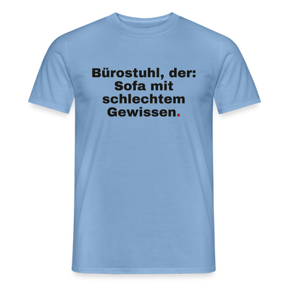 Bürostuhl, der Motiv-T-Shirt für Männer, Farbe Carolina Blue