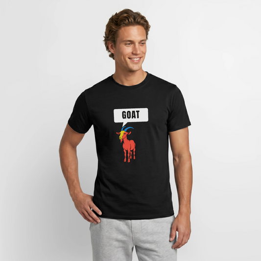 GOAT. Schild-Motiv Motiv-T-Shirt für Männer, Farbe Schwarz, Model